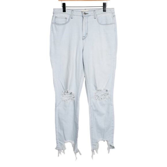 L'Agence Light Blue Cotton Blend High Line Skinny High Rise Straight Leg Jean 30 - Picture 1 of 2